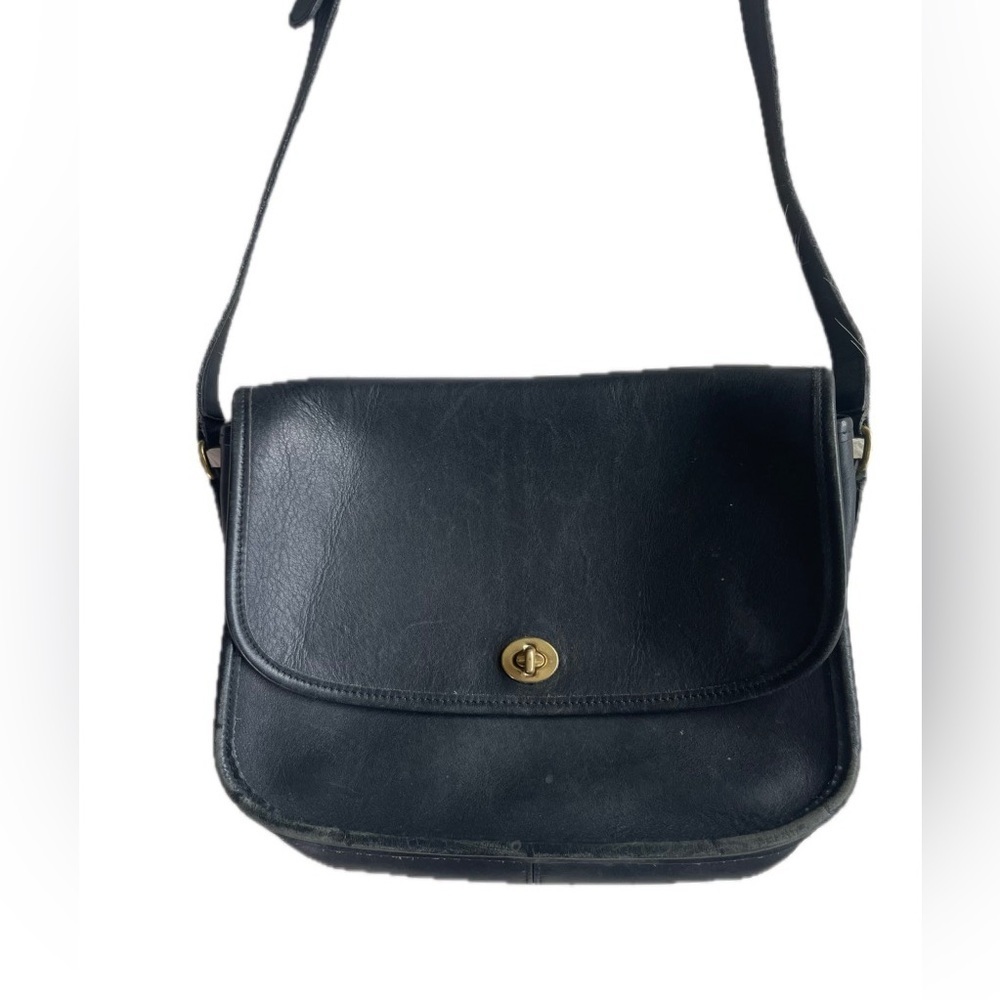 Vintage Coach 9790 Black Leather Crossbody City Bag Purse - Picture 2 of 10